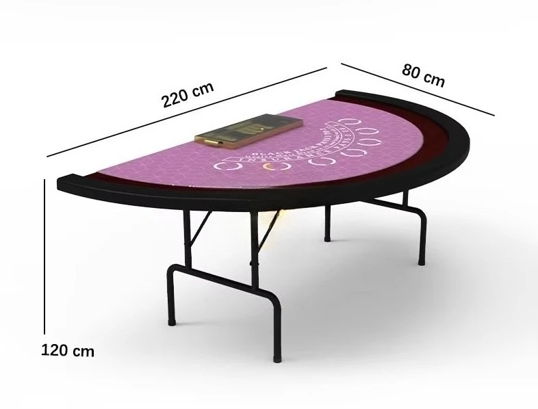 

7 Players Waterproof Home Game Poker Table Foldable Blackjack Table With Stainless Steel Cup