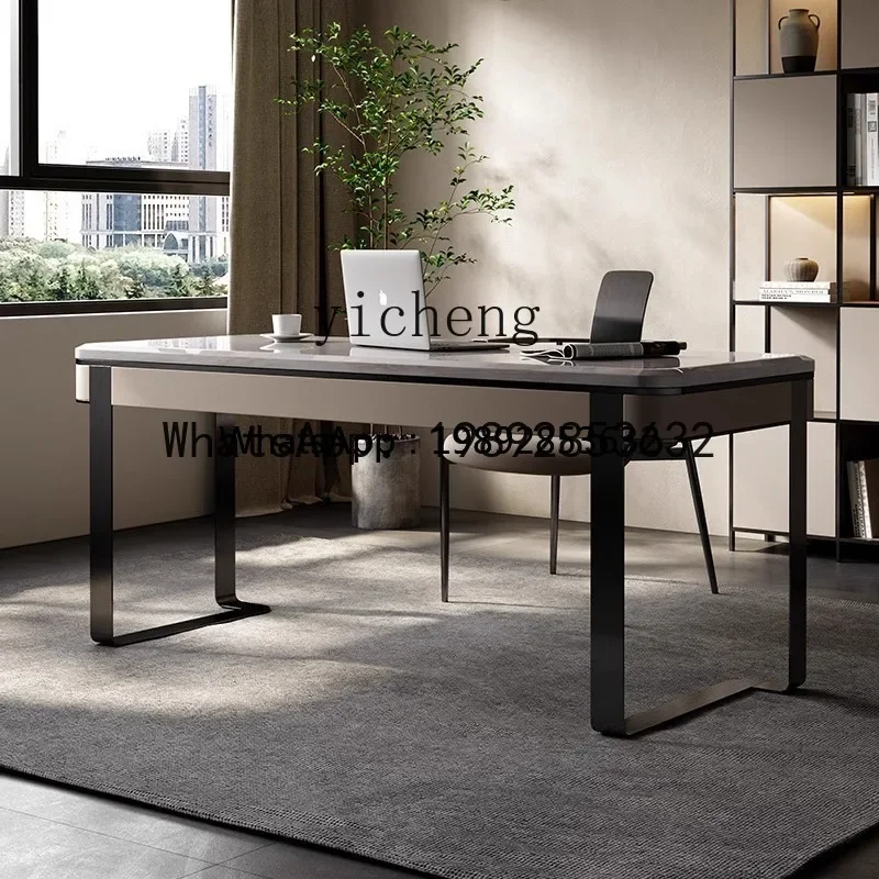 

b2light luxury stone slate desk modern simple high-end study home desk writing desk living room decoration