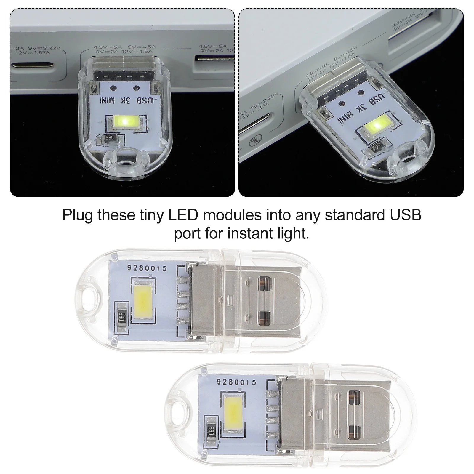 

USB Night Light Mini Portable Lamp Car Interior Ambient Lighting Low Power High Brightness Plastic Compact Small