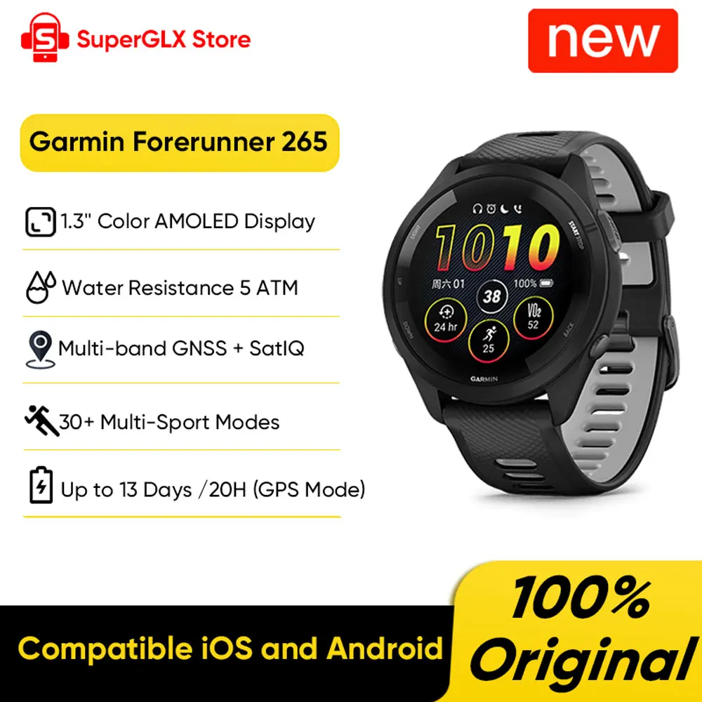 Garmin Forerunner 265 Smart Watch - 46mm, GPS, 13 Days Battery