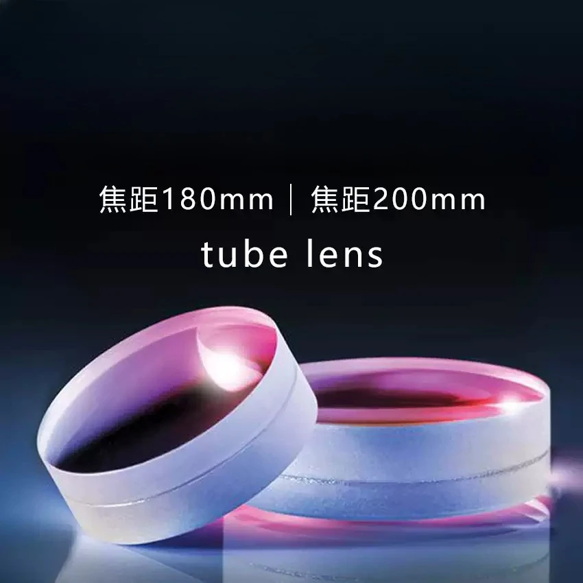 Infinity Corrected Microscope Tube Lens, F=180mm / F=200mm, Imaging Objective Tube Lens