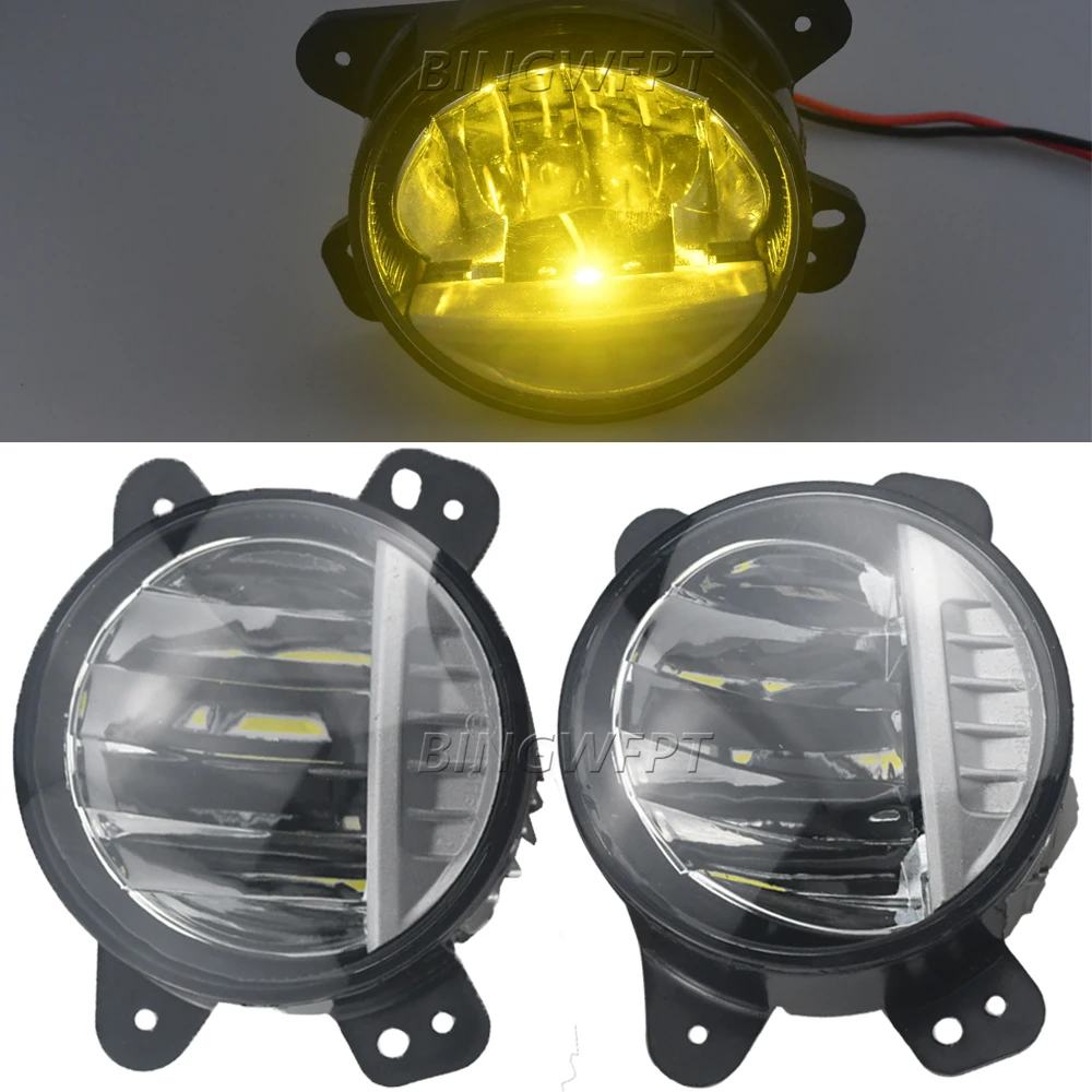 2x Car LED Lens Fog Light Daytime Running Lamp DRL 12V Fog Lamps For Dodge Charger Journey Magnum Jeep Wrangler Grand Cherokee