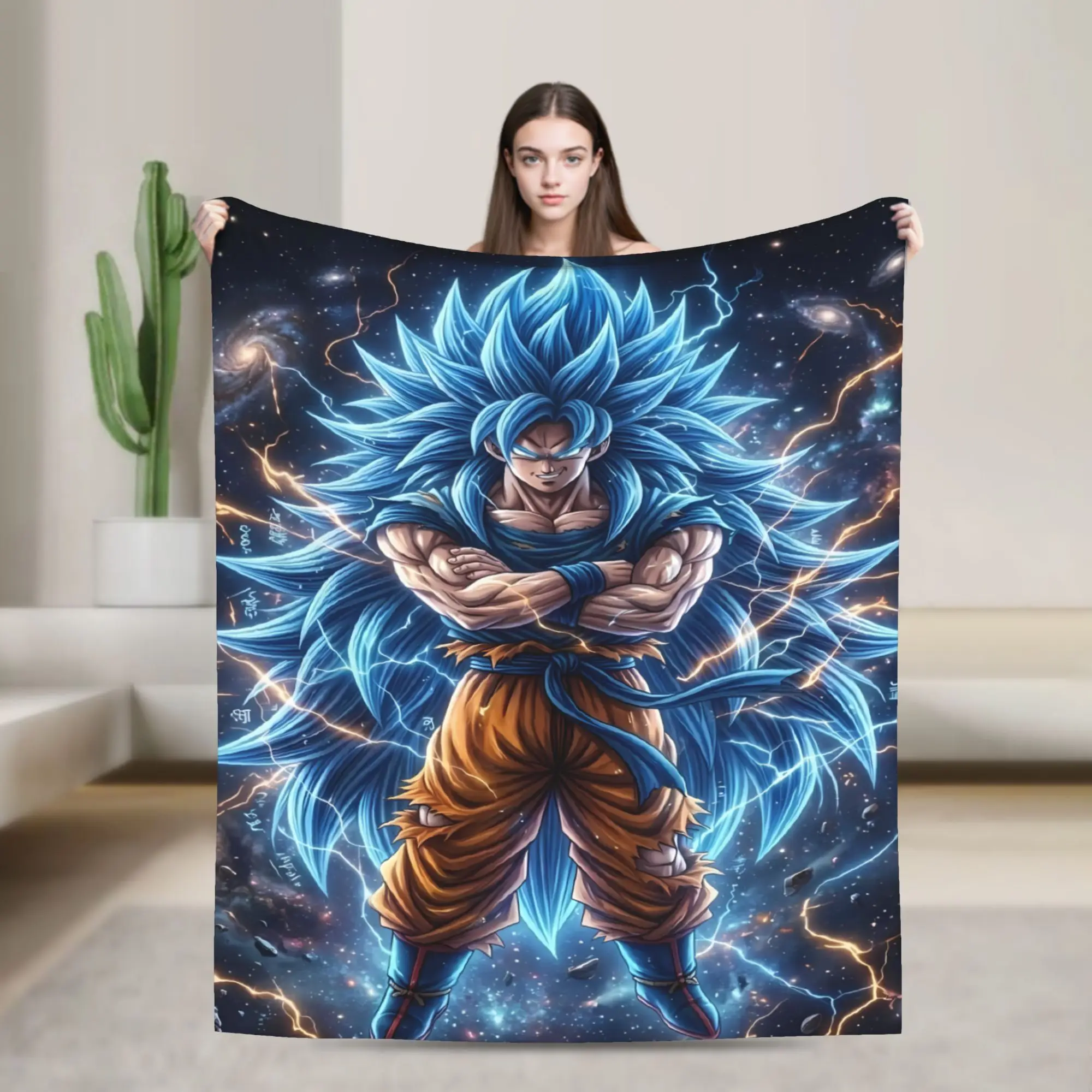Soft Warm Blanket Airplane Travel 3D Japanese Anime D-Dragon B-Ball Throw Blanket Flannel Bedspread For Bedroom Sofa Bed Cover