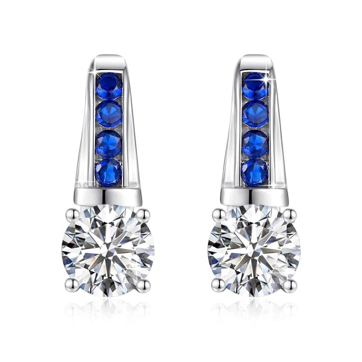 Zertifizierte D-Farbe VVS1 2ct 8mm Moissanit-Diamant-Ohrringe für Damen 100% Sterlingsilber Hochwertiger Hochzeitsschmuck Neu – Detail 7