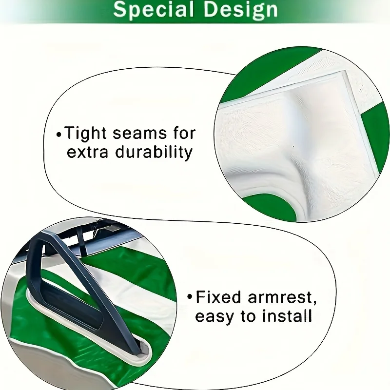 أغطية مقاعد عربة الجولف، بطانية منشفة مقعد عربة الجولف الزرقاء المضادة للساخنة مع فتحات تناسب معظم EZGO، ألياف دقيقة 100%، #4