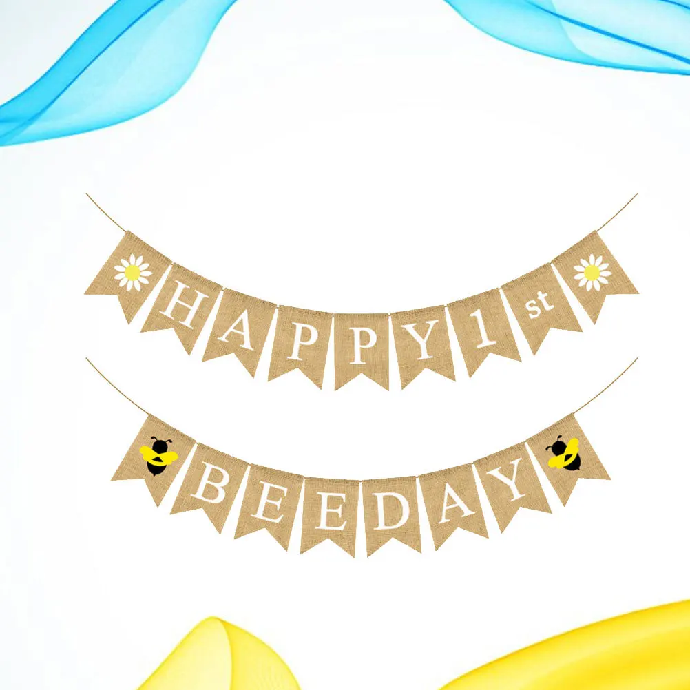 

Swallowtail Linen Letter Banner Printed Pattern Party Decoration Linen Bunting Fish Tail Flag Garland Swallowtail Banner