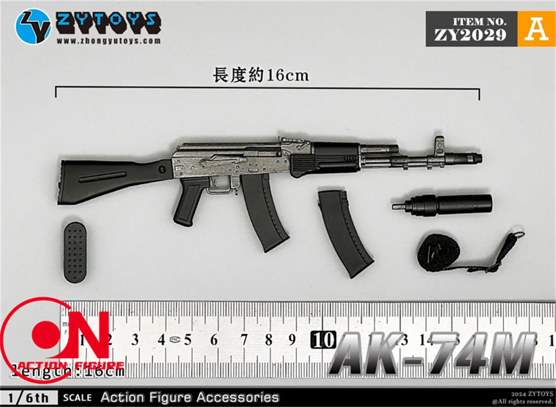 ZYTOYS ZY2029 1/6 Scale Weapon AK74M Model 16cm Assault Rifle Soldier Gun Toy Fit 12'' Male Female Action Figure Body Dolls