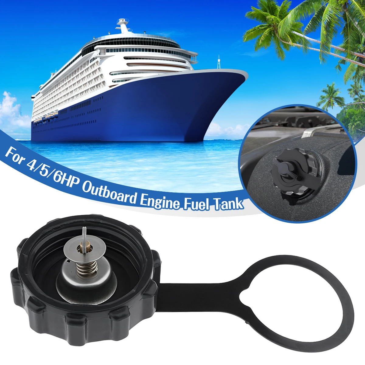 4 / 5 / 6 Fuel Petrol Tank Cap Fit for Mercury Mariner For Yamaha For Honda Outboards Marine Boat Gas Cap Fuel Oil Tank Cover