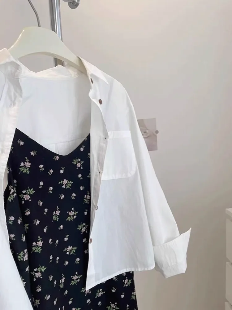 فستان Bla Floral V-ne للسيدات دكتور صيفي للتخسيس مثير بحمالات فستان كوري مناسب للأعمار من 25 إلى 29 عامًا #5