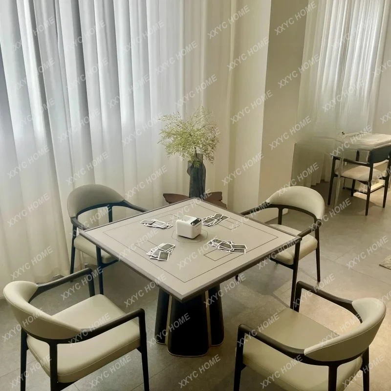 WS Solid Wood Mahjong Tables And Chairs Combination Modern Chess And Card Room Special Table And Chair Combination Square Table