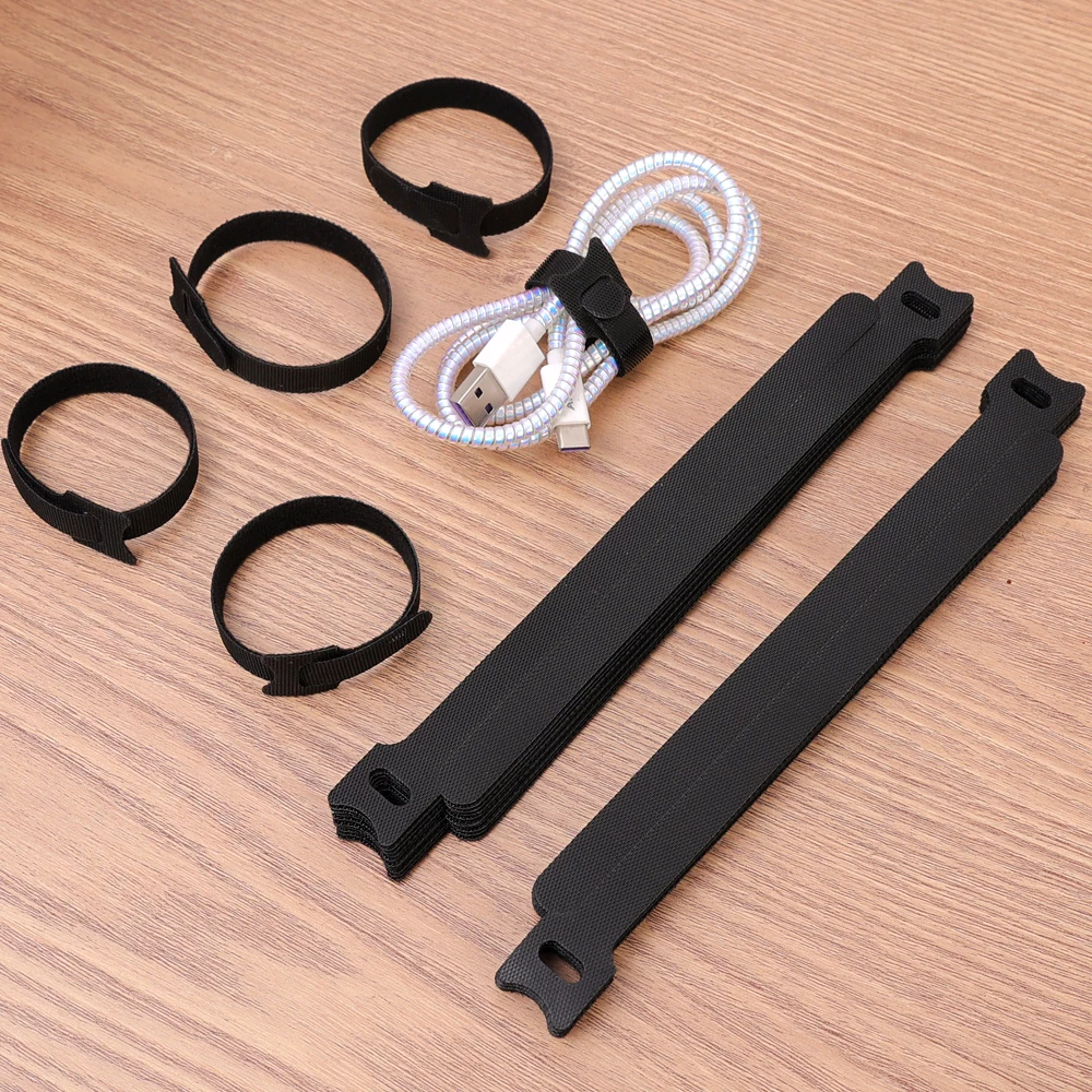 20/40/60Pcs Releasable Cable Organizer Ties Mouse Earphones Wire Management Nylon Cable Ties Reusable Loop Hoop Tape Straps Tie