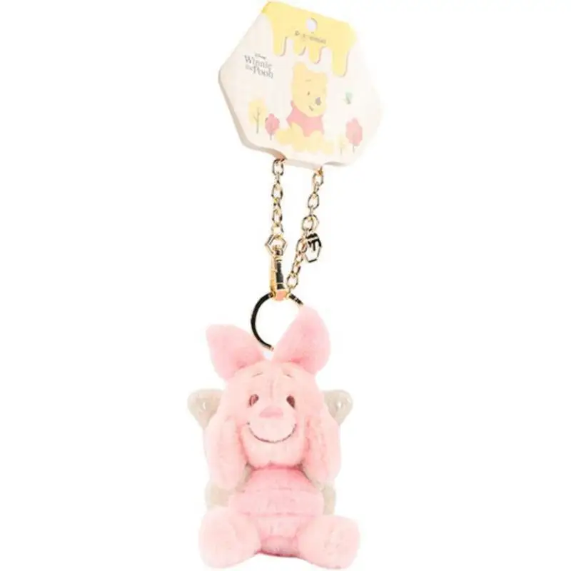 NEW Kawaii Disney Pooh Bear Piglet Eeyore Fairy Series Plush Keychain Pendant Cartoon Bag Pendant Couple Hanging Decoration Gift