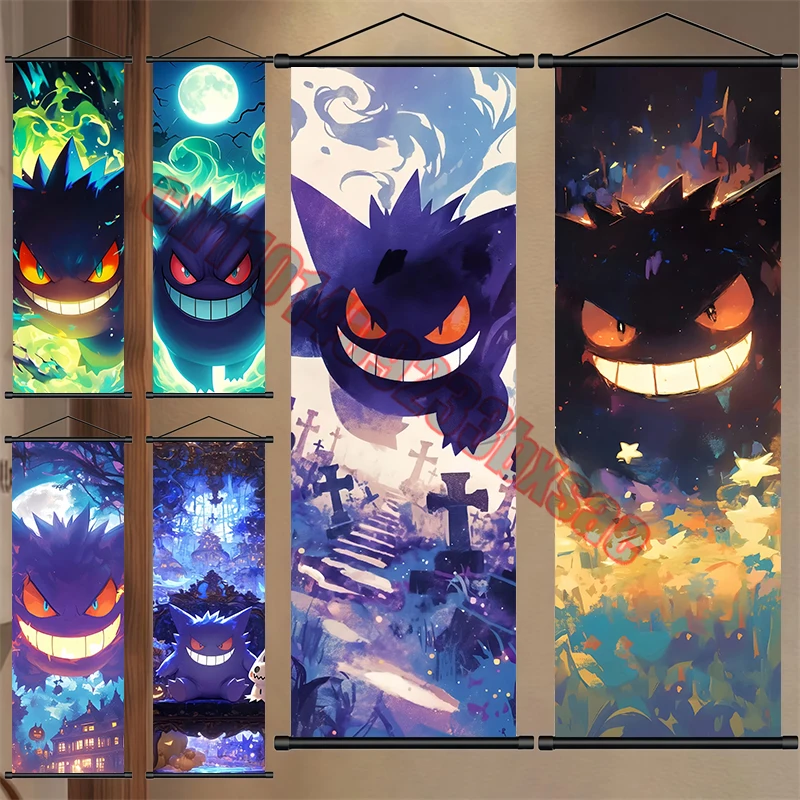 

Japanese Classic Cartoon Anime Pokemon Pikachu, Psyduck High-quality Art Scroll Painting Suitable for Living Room Decor Gifts