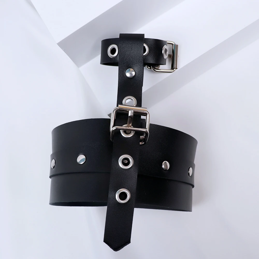 PU Leather Hand Wrist to Thumbs Cuffs Bondage Belts Cosplay BDSM Ankle Wrist Adjustable Strap with Toes Restraints Sex Toys