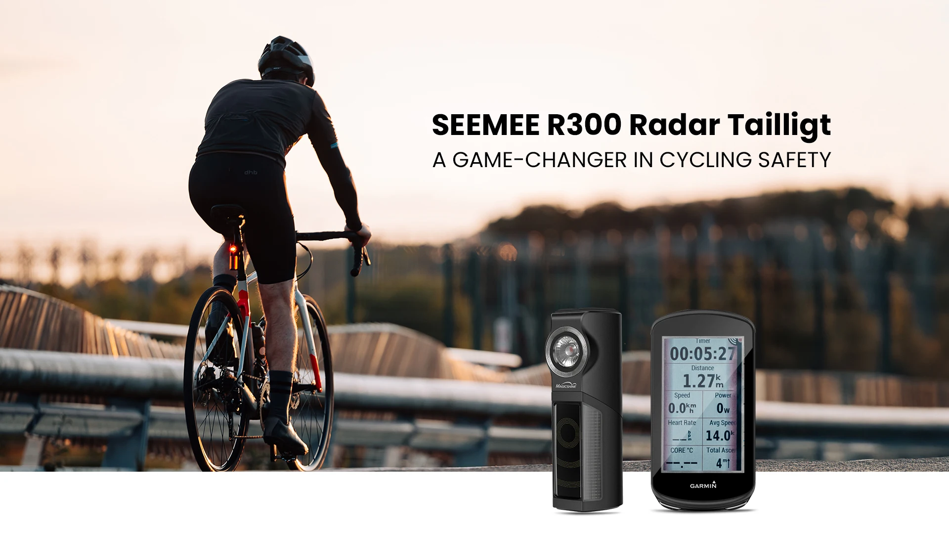 Magicshine SEEMEE R300 Luz traseira de radar de bicicleta Lâmpada