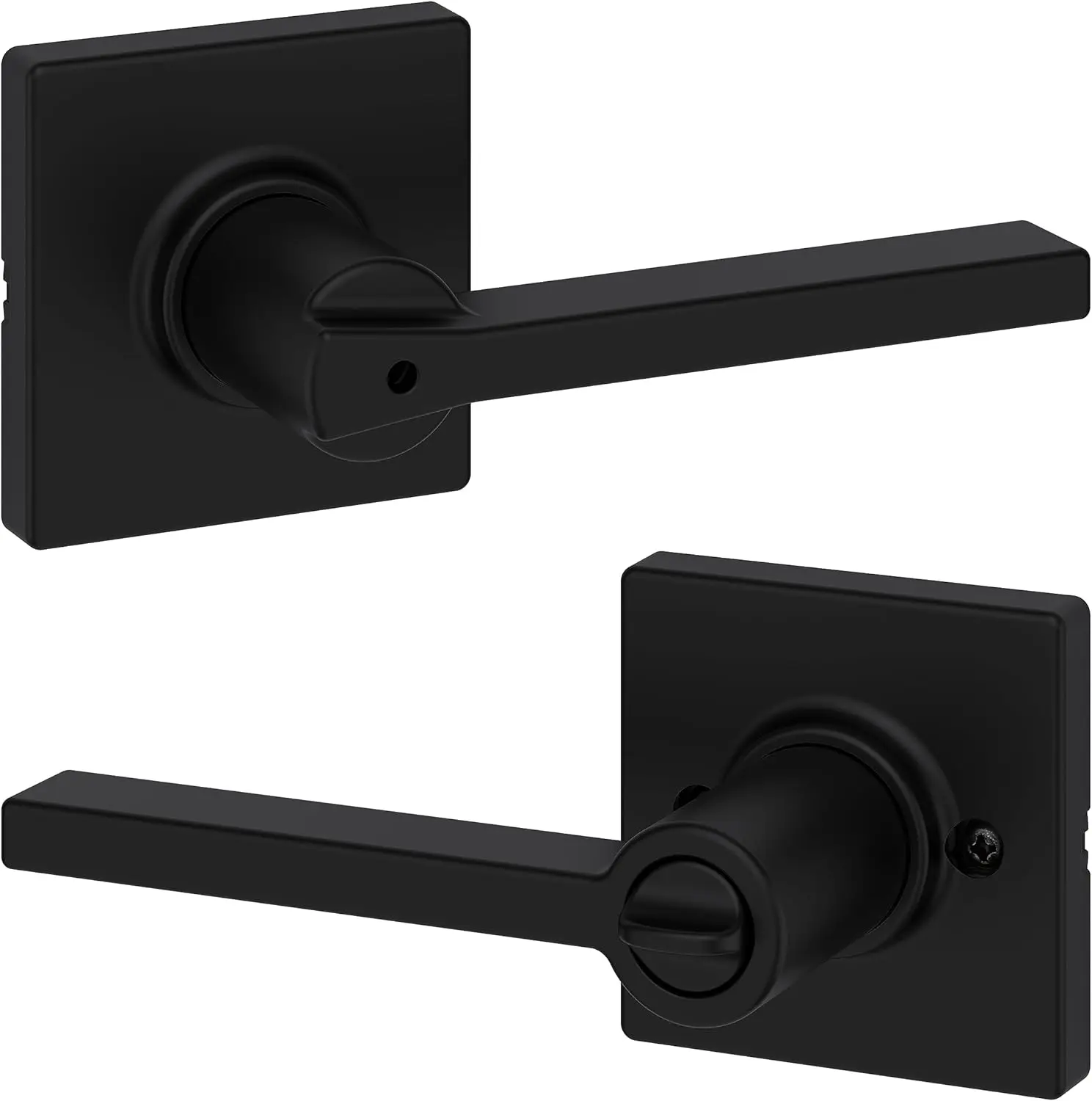 Privacy Door Handle 10 Pack, 5 Passage Levers and 5 Privacy Levers, Matte Black