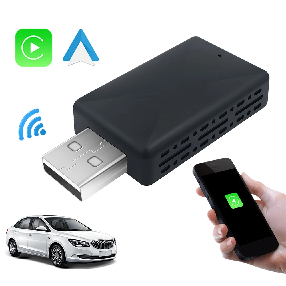 

2 in 1 Wireless USB Dongle Adapter WiFi BT Auto Connect Mini USB Dongle Wired To Wireless for Factory Wired CarPlay Android Auto