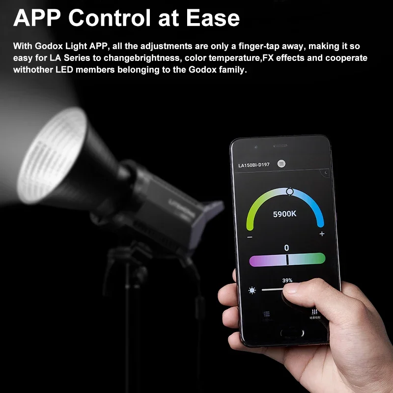 Godox LA150Bi LA150D LA200Bi LA200D LED 조명 보웬스 마운트, APP 제어, 2800K-6500K CRI 96 + TLCI 97 + 사진 조명
