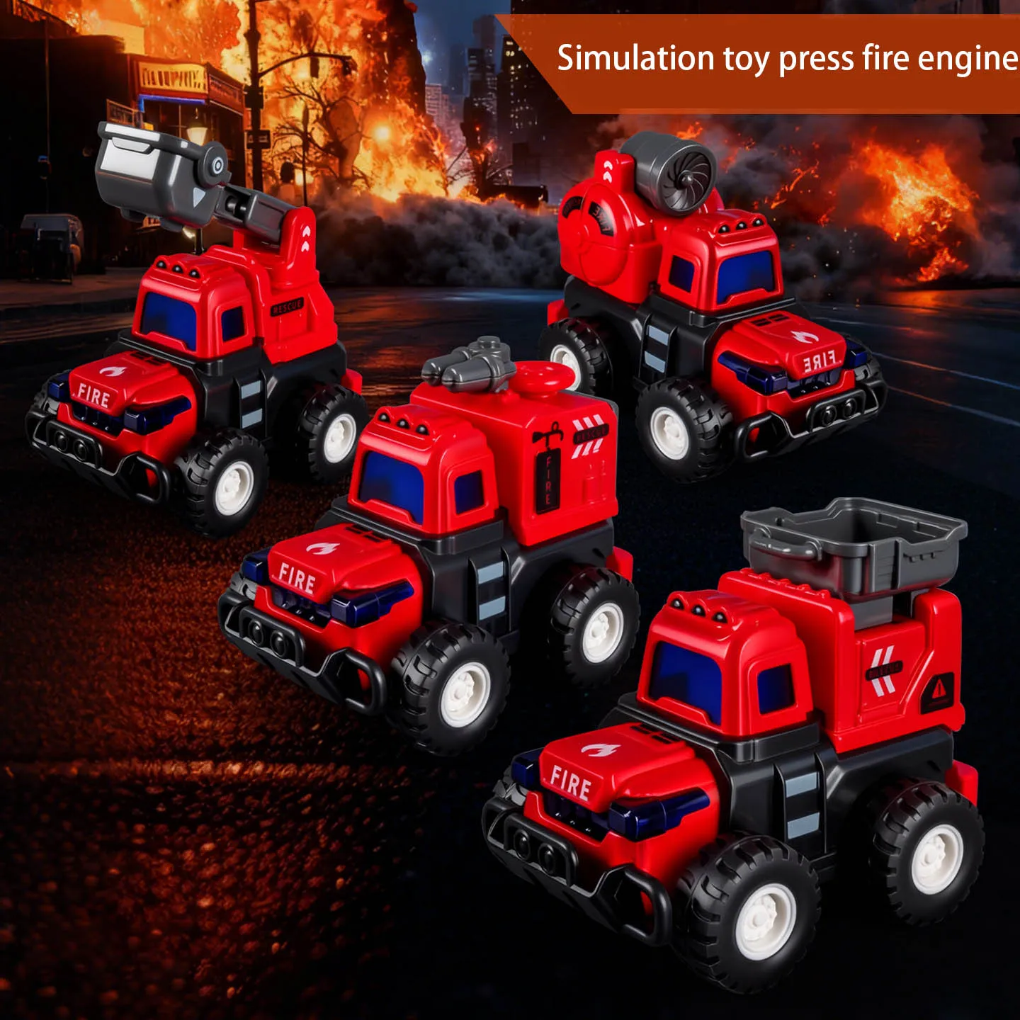 Coche de juguete para niños, prensa de inercia, conducción de ingenieros de bomberos, coche para niño, juego de ascensor, camiones/escalera, modelo de coche, coche extraíble, juguete, regalo bonito