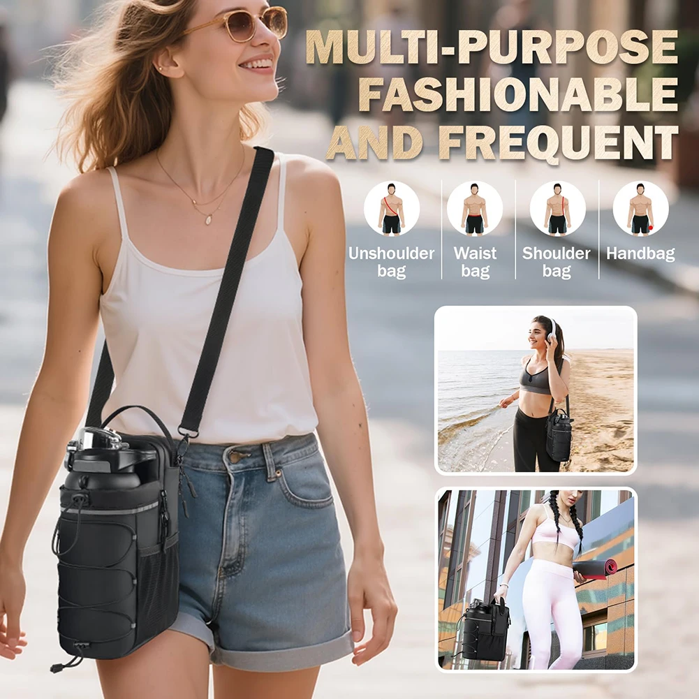 2025 جديد زجاجة ماء مغناطيسية كيس مزموم حامل أكواب الماء محدد الصالة الرياضية مع مغناطيس قوي لحقيبة حامل أكواب الرياضة في الهواء الطلق