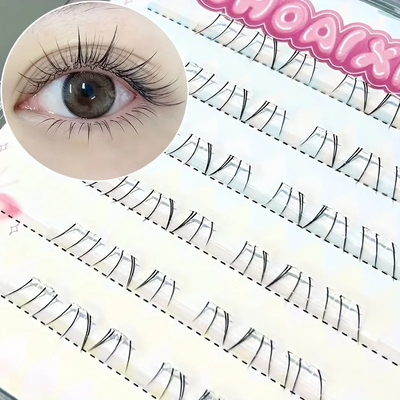 Mixiaohe Glue Free Lower Eyelashes 36 Clusters Self Adhesive Clear Band Natural Fluffy Beginner Friendly Daily Lashes