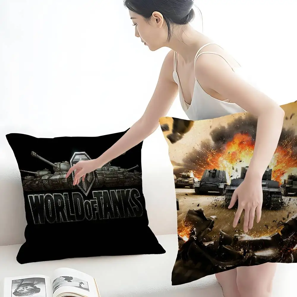 W-World O-Of T-Tanks Personalized Pillow Dust Cover Bedroom Kids Party Decoration Pillowcase Birthday Children Gift
