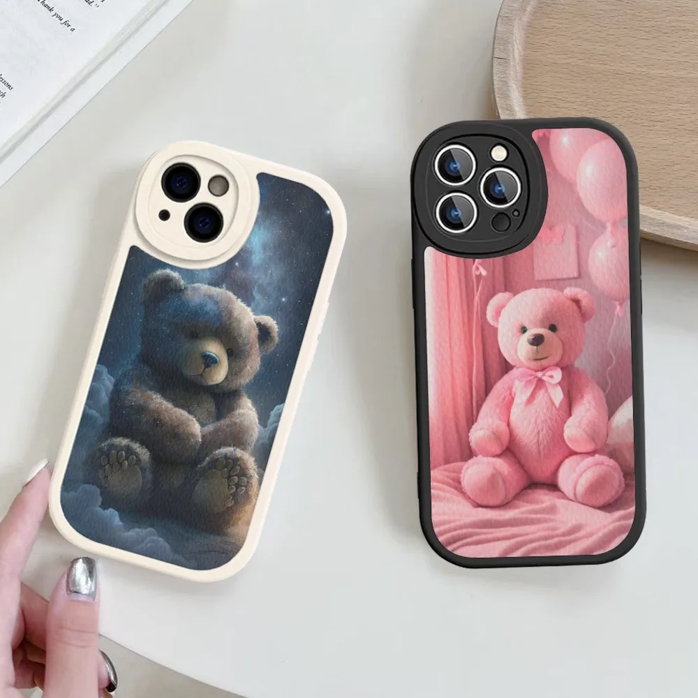 

Teddy Bear Phone Case Hard Leather For iPhone 14 13 12 Mini 11 14 Pro Max Xs X Xr 7 8 Plus 6 6s