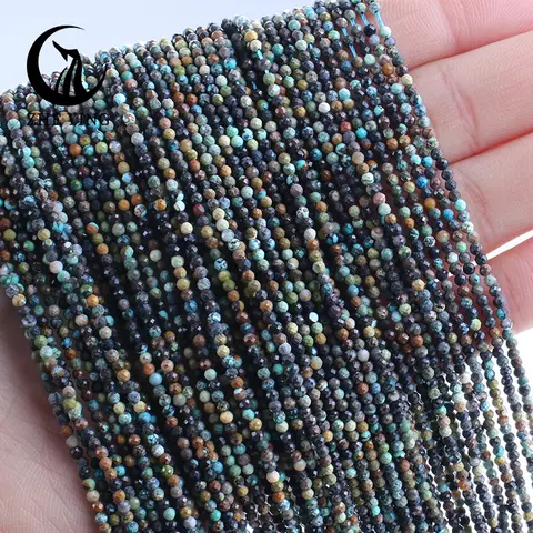 새로운 2mm면 처리 된 천연 혼합 돌 구슬 Lapis Lazuli Amazonite 보석을위한 작은 작은 느슨한 스페이서 구슬 DIY 액세서리 만들기