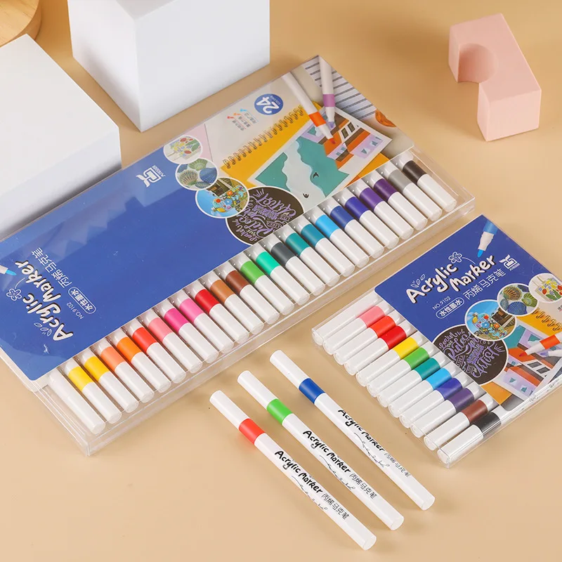 

Acrylic Markers Set Painting Water-based Colored Pen Children's Graffiti Mark Acrylic DIY Crafts Making