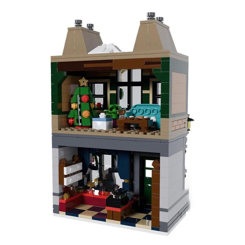 Street View Moc brique de Construction modulaire Village d'hiver magasin de bijoux modèle technologie blocs noël bricolage jouet Construction cadeau