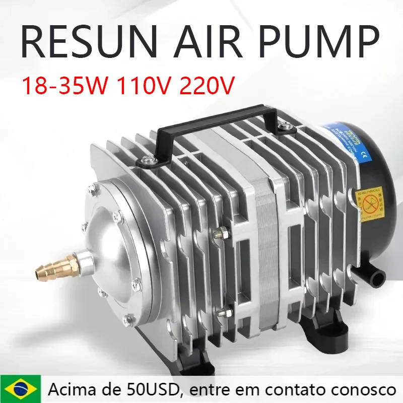 110V 220V Resun Air Compressor for Aquarium Accessories 70L/MIN Electromagnetic Pump Fish Tank Accessories Aerator for Pet