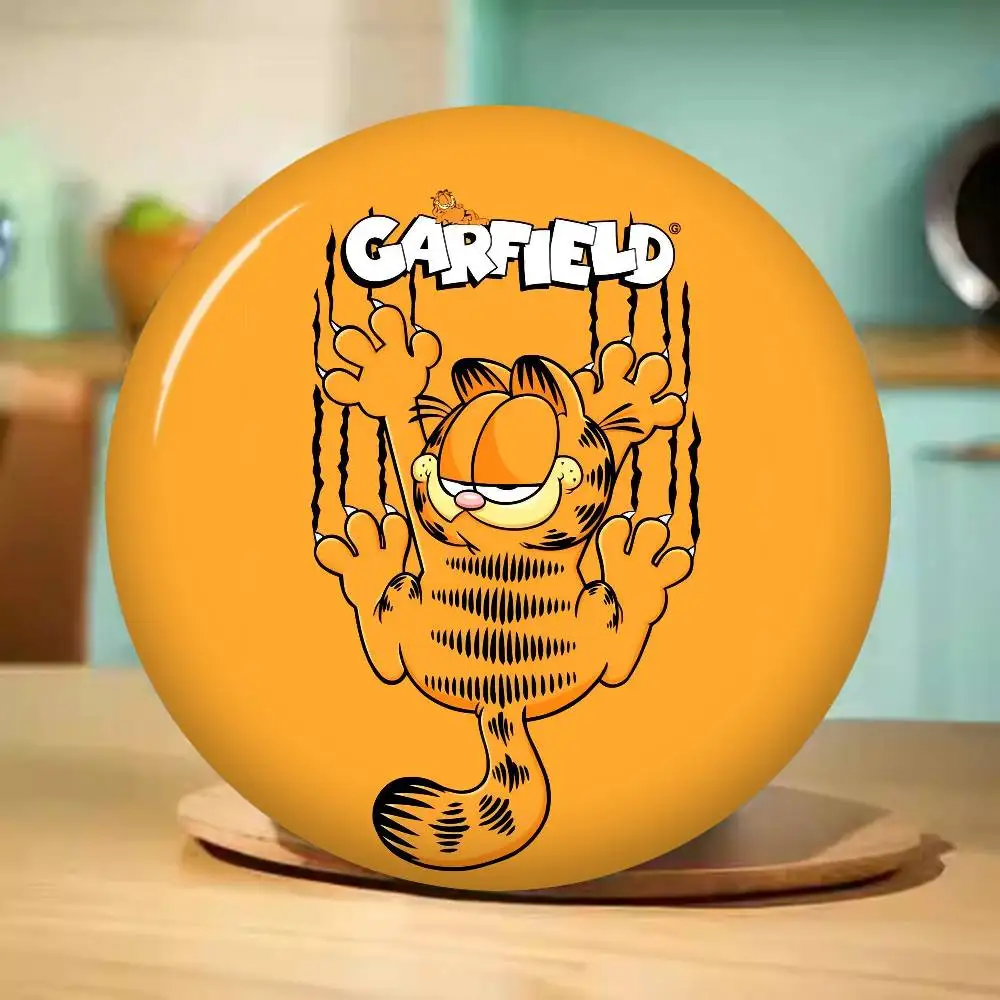 Cute Anime G-Garfields Cat Round Button Pins Slogan Creative Brooches Backpack Clothes Decoration Fashion Cartoon Jewelry Gifts