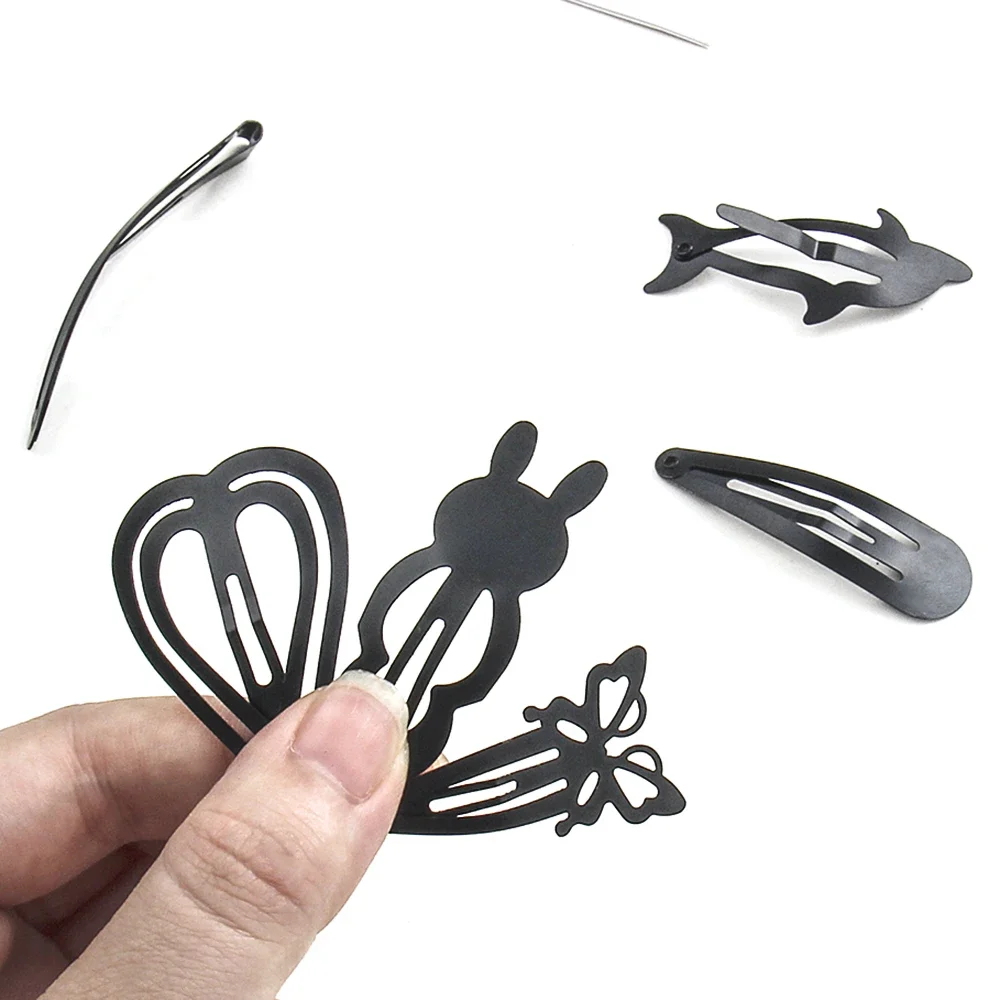 10/6Pcs Simple Black Color Hairpins Women Barrette Headwear Y2K Girls BB Clips Headdress Barrettes Bobby Pin Hair Accessories