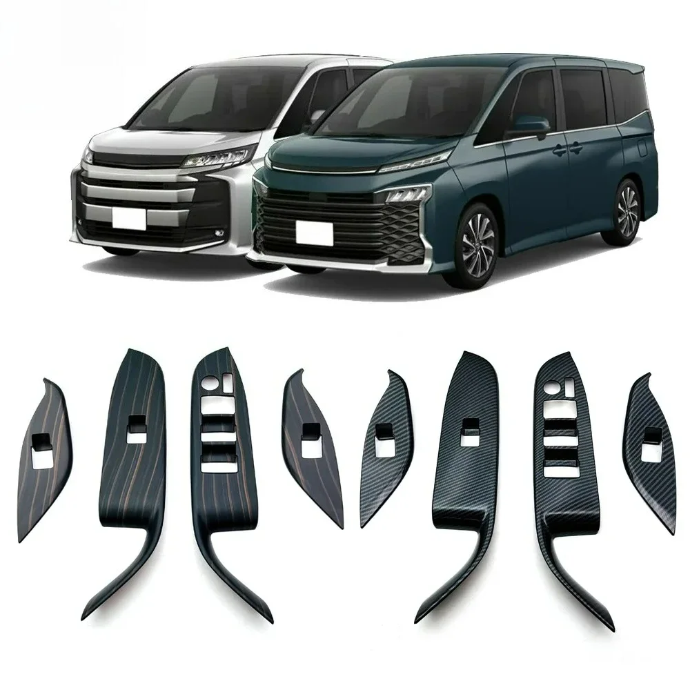 Car Interior Wood Grain Door Armrest Panel Window Glass Lift Button Switch Cover Trim for Toyota Noah/ Voxy 90 Series