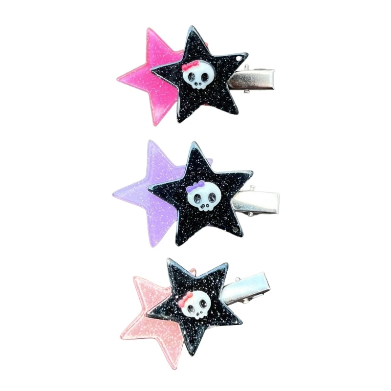 

Skull Hair Clip Nonslip Hair Barrettes for Hot Girls Sequins Star