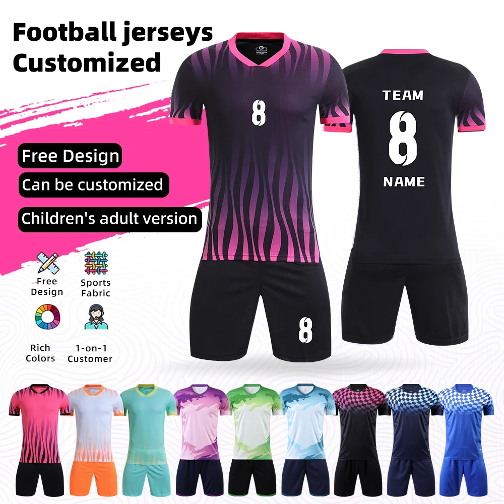 

Adult Kids Football Jersey Men Boy Customize Soccer Uniforms Kit Sports Clothes Women Futsal Sportswear Training Tracksuit Child