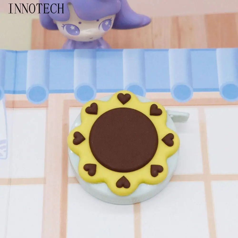 

Мультяшная портативная мини-рулетка, гибкая мягкая мультяшная мини-рулетка, 1,5 м, выдвижная цветочная рулетка для похудения