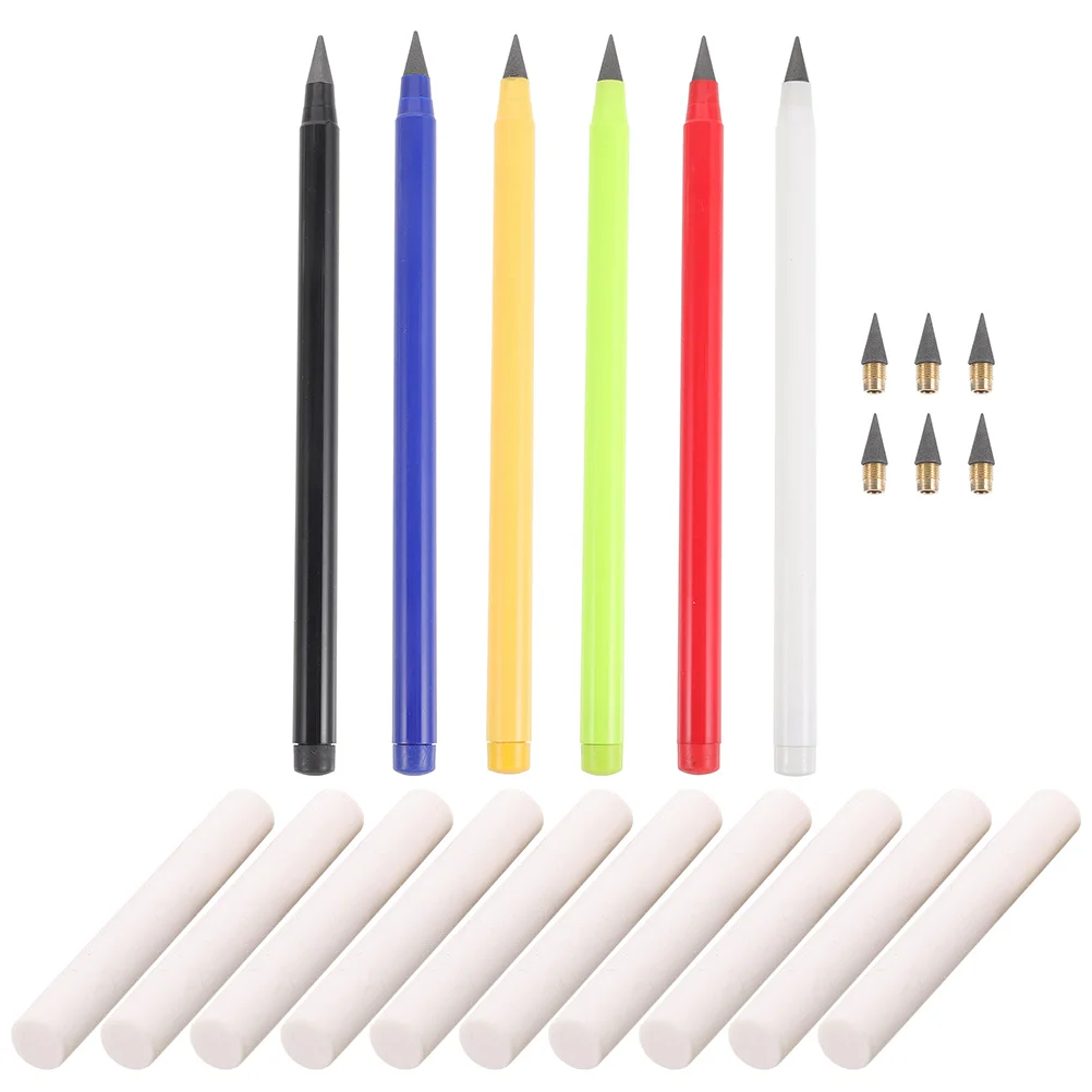 

1 set Colorful Pencils Infinite Pencil Non Sharpening Graphite Replaceable Tip Eraser Smooth Writing Experience