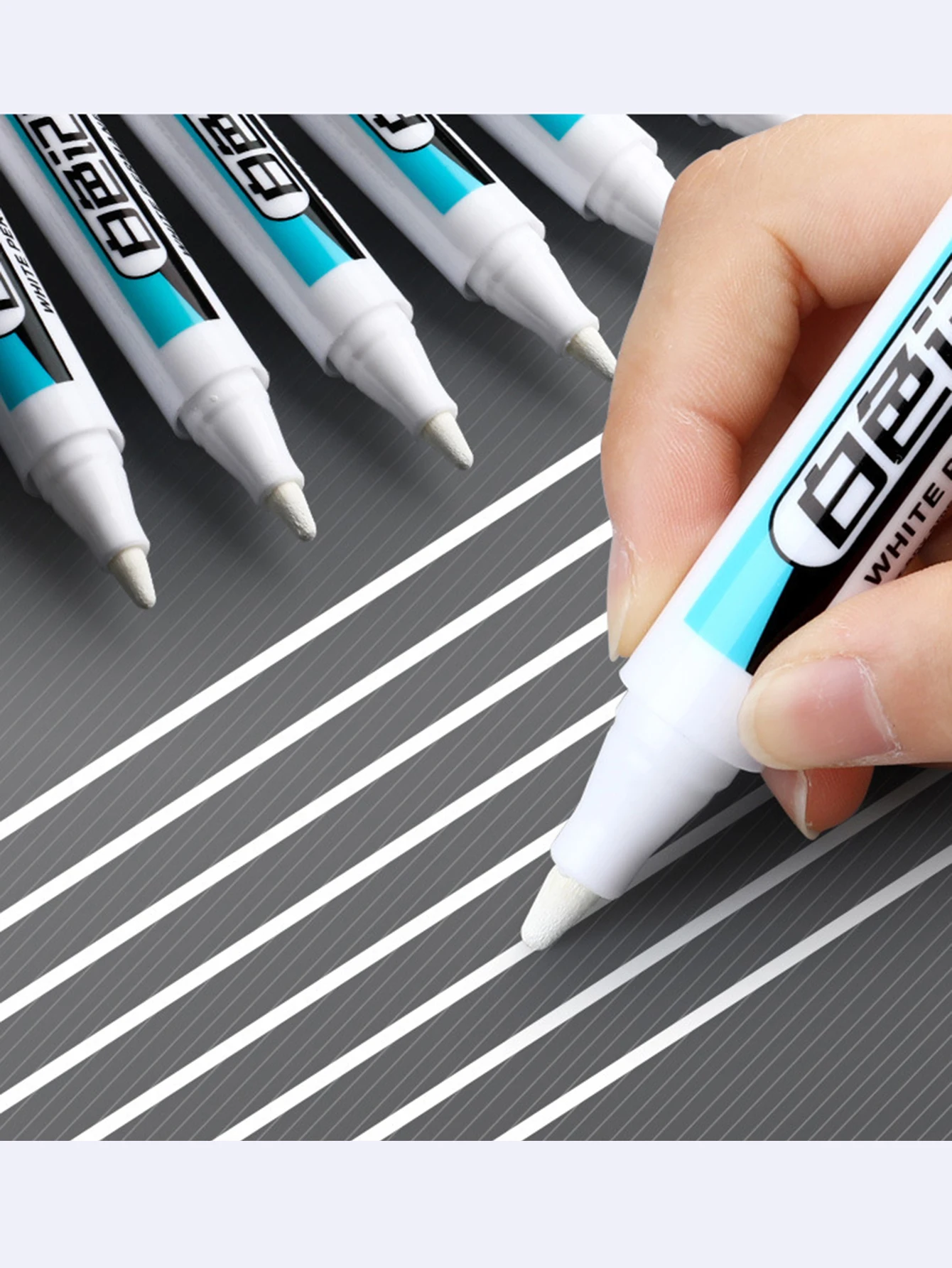 0.7/1.0/2.5mm White Paint Marker Pen Deep Hole Markers Pen Set Waterproof Permanent Oily Pens for Rock Wood  Glass Tiles image 3