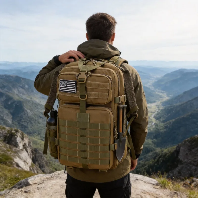 Outdoor Tactical Backpack 50L Camouflage Waterproof Assault Bag for Camping Mountaineering Sports Hiking