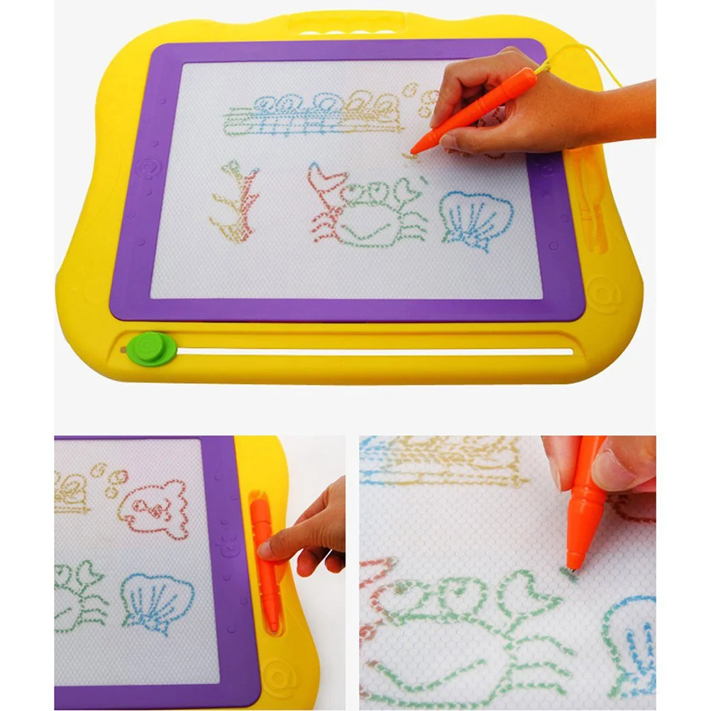 Tablero de dibujo magnético de gran tamaño, zonas coloridas, borrador fácil, almohadilla para garabatear para niños, herramienta de arte para bocetos, tablero de dibujo de regalo educativo