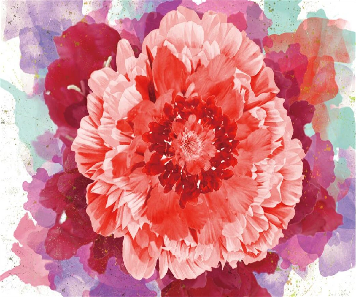 Customized wallpaper photos hand-painted peony mural large living room bedroom mural home decoration flowers 3d wallpaper
