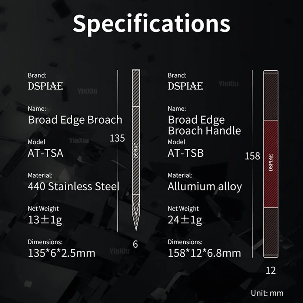 DSPIAE AT-TSA/B Brede Rand Broach Met Aluminium Handvat Voor Model Maken Gundam Hobby DIY Tool