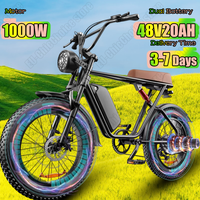 Emoko E-bike 1000W Powerful Motor 48V20AH Lithium Battery Electric Bike Mountain 20*4 Inch Fat Tire Aldult Snow Electric Bicycle