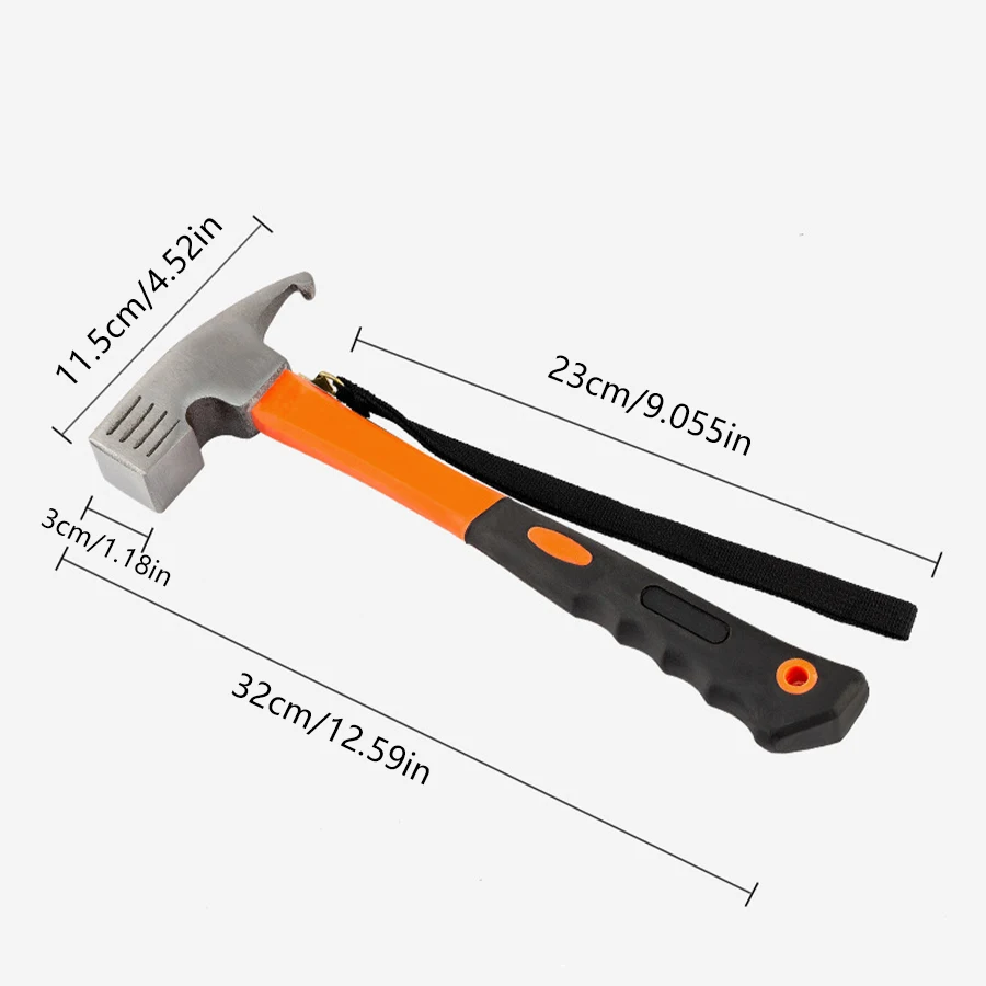 Portable Carbon Steel Camping Tent Hammer Tent Peg Stake Puller Mallet Extrator Remover Awning Canopy Multifunction Tool