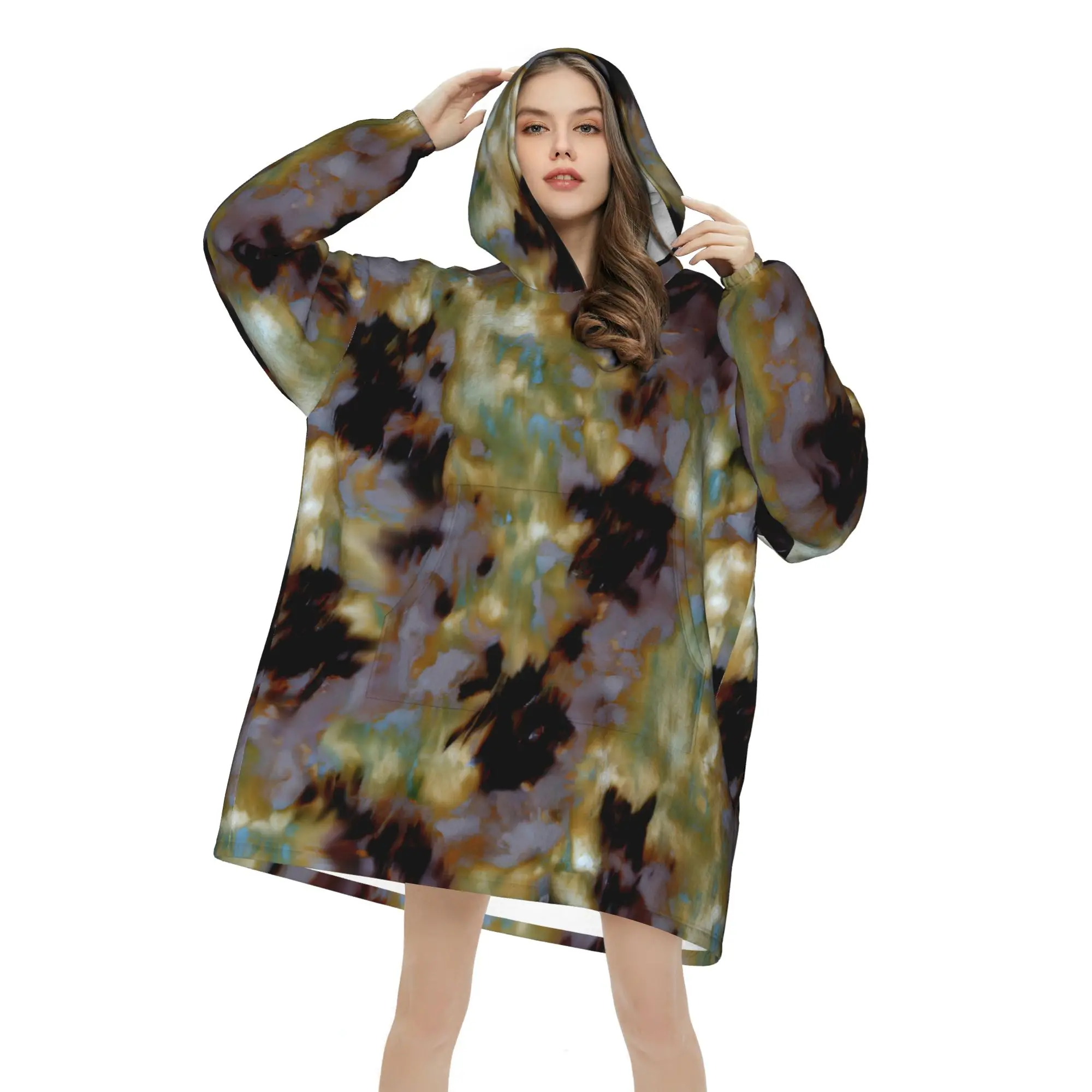 

Худи оверсайз из плюша 320 г, свободная повседневная домашняя одежда, индивидуальный стиль, китайский стиль, качественная жизнь, одежда оверсайз