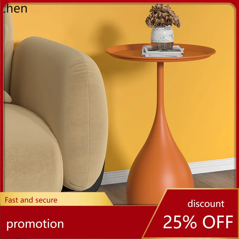 

CZ Round Mini Iron Art Minimalist Modern Movable Living Room High Corner Table Small Coffee Table