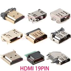 5pcs HDMI HD Interface Connector SMD 19 Pin 19P Vertical Right Angle HDMI Socket Surface Mound PCB Receptacle