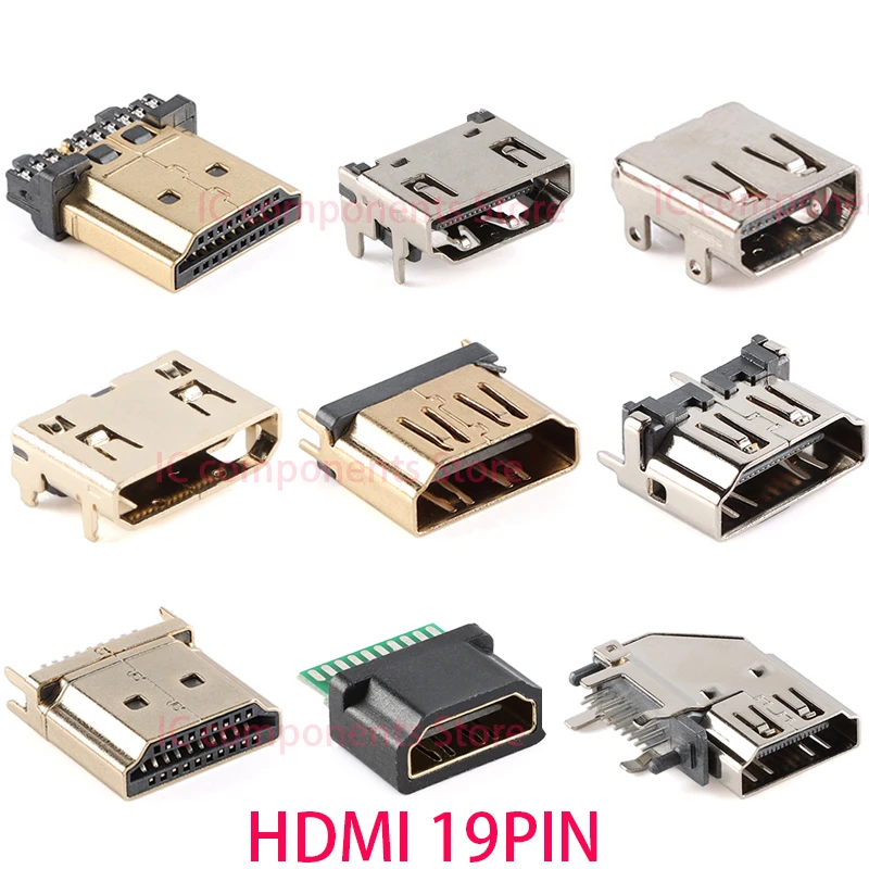 5 sztuk złącze interfejsu HDMI HD SMD 19 Pin 19P pionowe kątowe gniazdo HDMI powierzchnia kopca PCB gniazdo