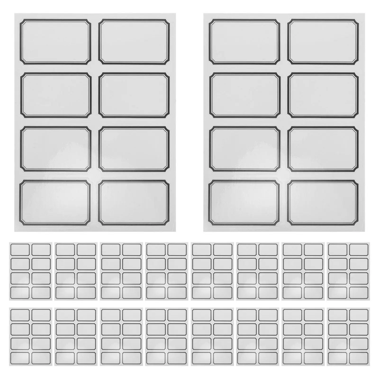 40Sheets Transparent PVC Self-Adhesive Writable Labels for Organization Storage Bins Jars Pantry Removable Clear Sticker